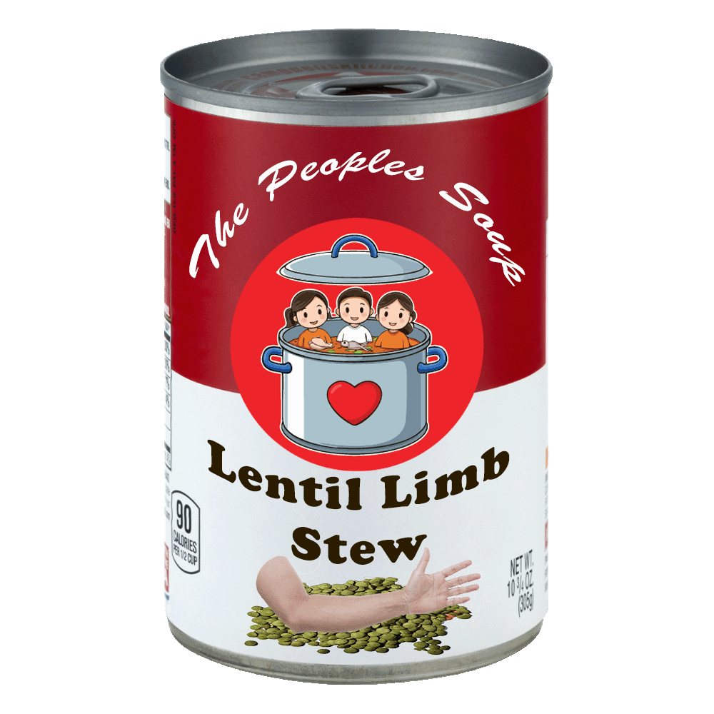 Lentil Limb Stew Soup Can